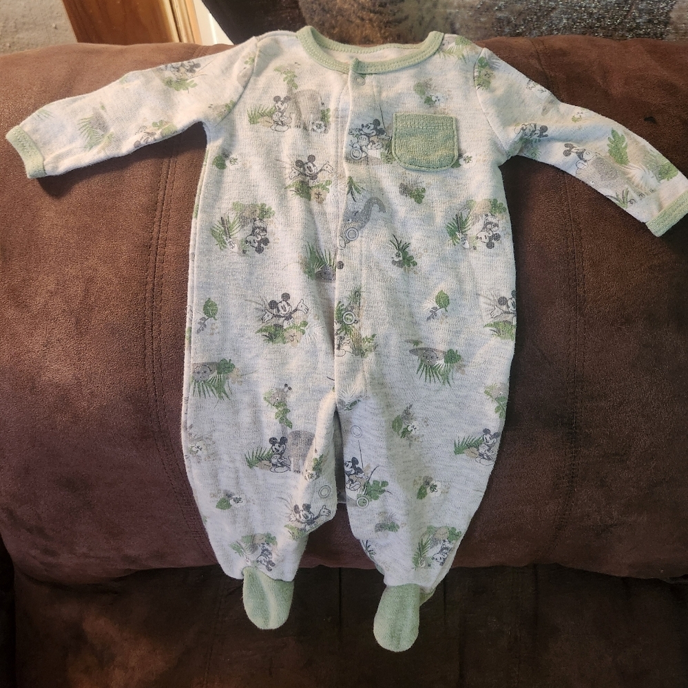 Disney Green and White Kids Footie